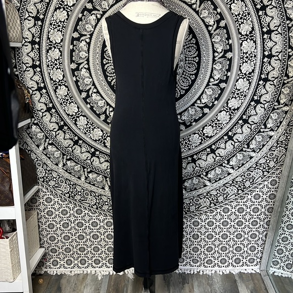 Boston Proper Black Sleeveless Dress V-neck Midi Stretch Travel Comfort Small - Picture 4 of 12